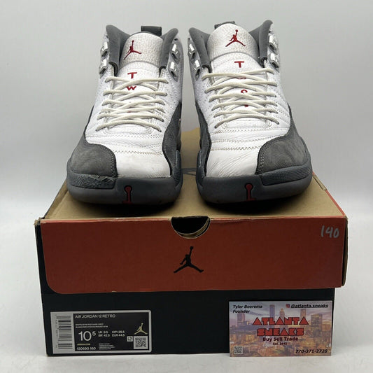 Size 10.5 - Air Jordan 12 Retro Dark Grey White Leather (130690-160)
