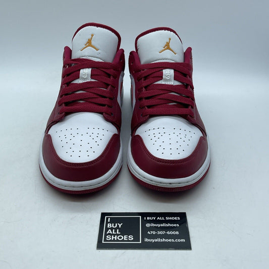 Size 8 - Jordan 1 Low Cardinal Red 2022 Burgundy White Yellow Suede (553558-607)