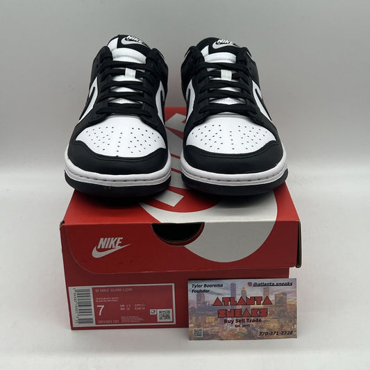 Size 7 - Nike Dunk Low Black White Brand New Og All