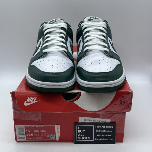 Size 13 - Nike Dunk Low Michigan State Green White Leather (DD1391-101)