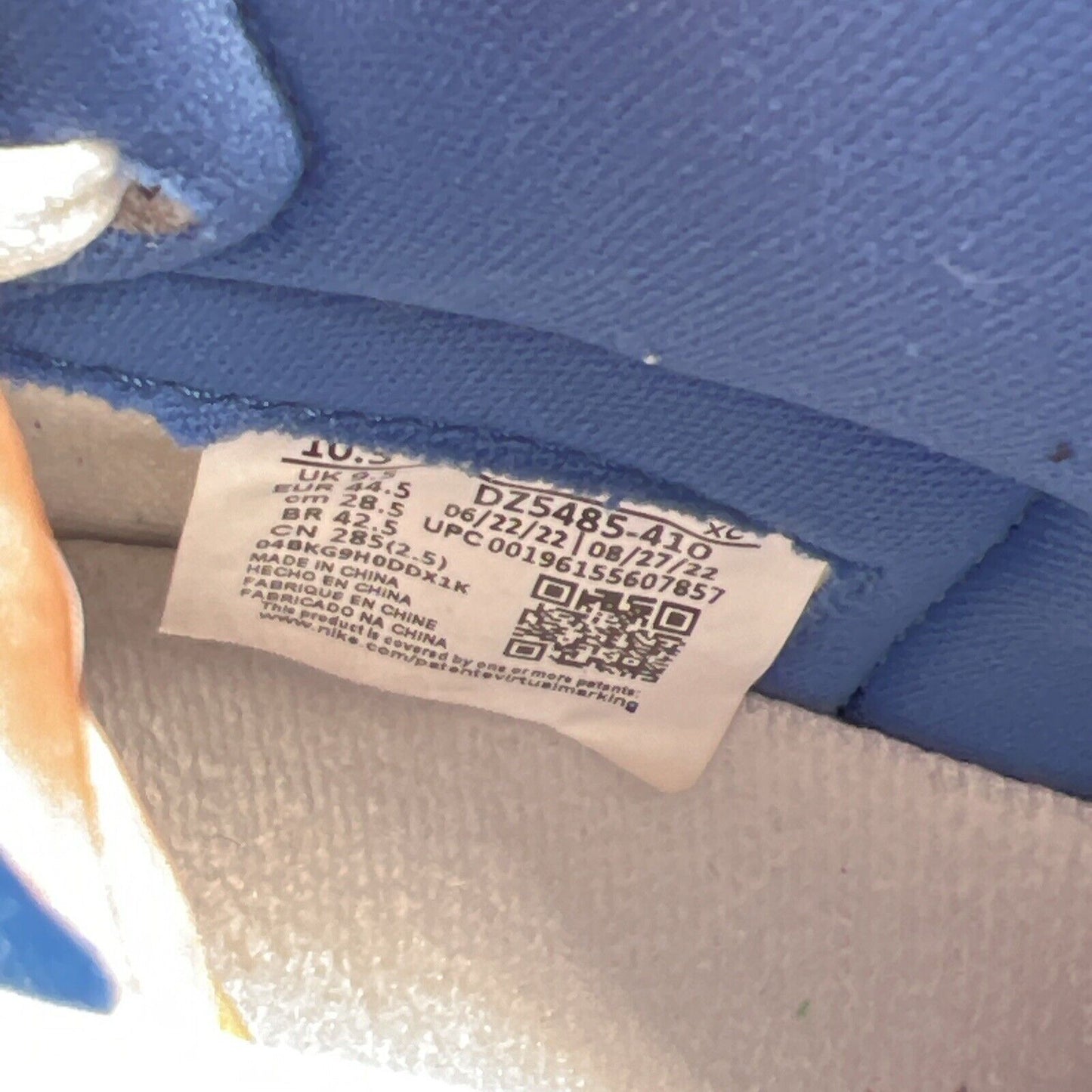 Size 10.5 - Air Jordan 1 Retro OG High True Blue (DZ5485-410)