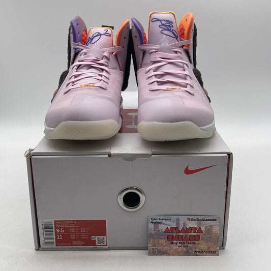 Size 9.5 - Nike LeBron 9 Regal Pink Orange Brown Blue Red Yellow (DJ3908-600)