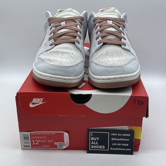 Size 12.5 - Nike Dunk Premium Low Fossil Rose Blue Grey Suede (DH7577-001)