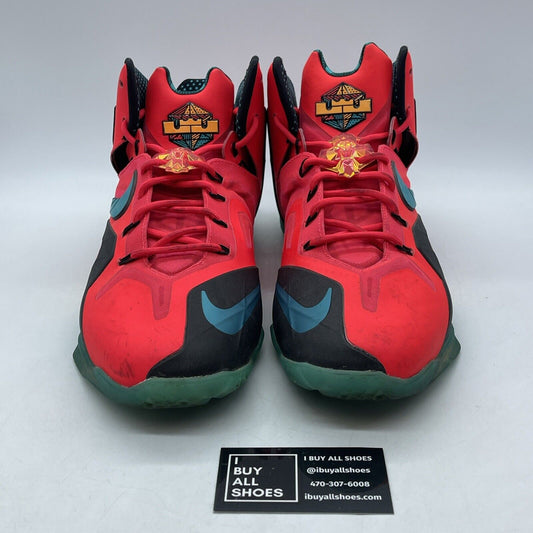 Size 13 - Nike LeBron 11 Elite Hero Pack Red Blue Black Suede (642846-600)