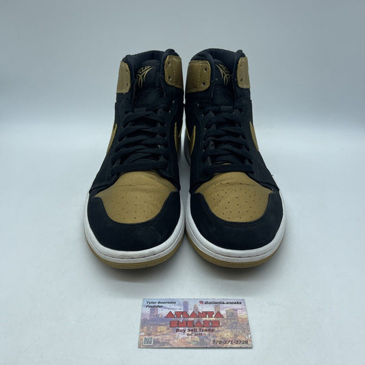 Size 10 - Air Jordan 1 Retro High Melo Gold Leather Black Suede (332550-026)