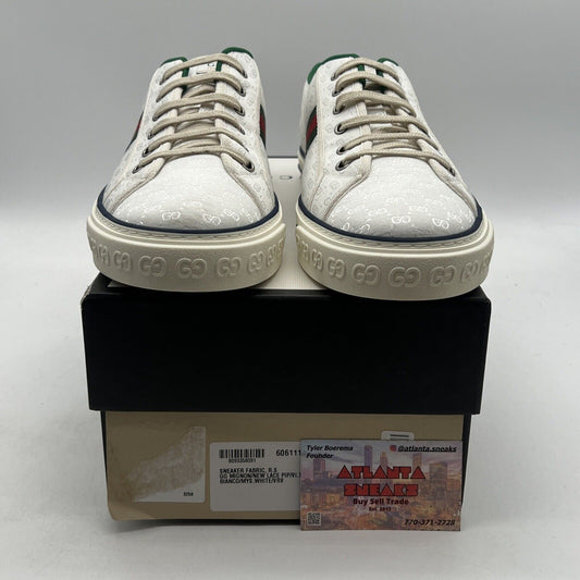 Size 13.5 - NEW AUTHENTIC GUCCI TENNIS 1977 "WHITE MINI GG" GUCCI WOMEN'S