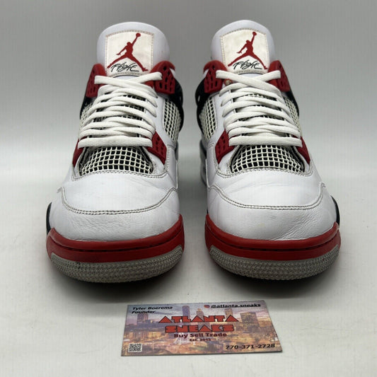 Size 12 - Jordan 4 Retro OG Mid Fire Red White Black Leather (DC7770-160)