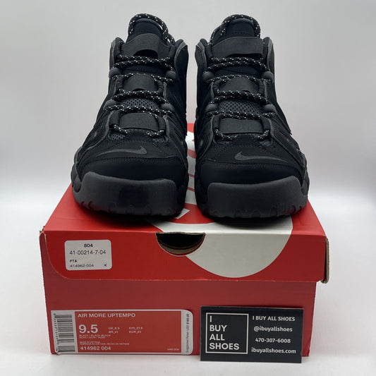 Size 9.5 - Nike Air More Uptempo Reflective Black Suede (414962-004)
