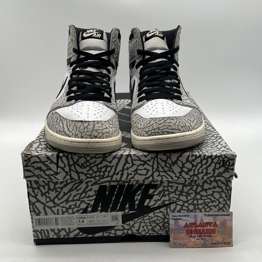 Size 14 - Air Jordan 1 Retro OG High White Cement Black Leather (DZ5485-052)