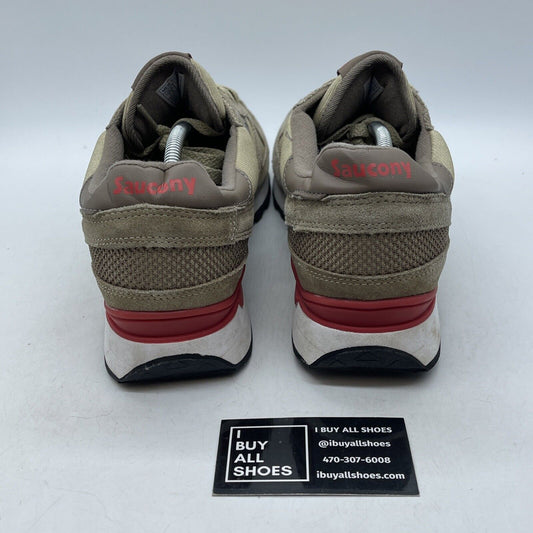 Size 13 - Saucony Shadow Original Beige Brown Red Suede Leather (S2108-597)