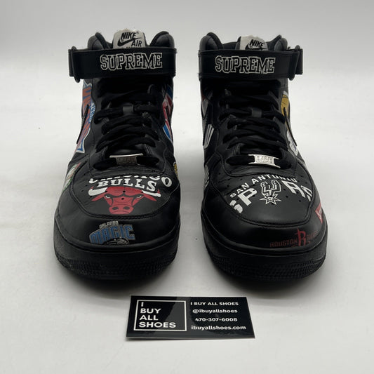 Size 13 - Nike Supreme x NBA x Air Force 1 07 Mid Black (AQ8017-001)