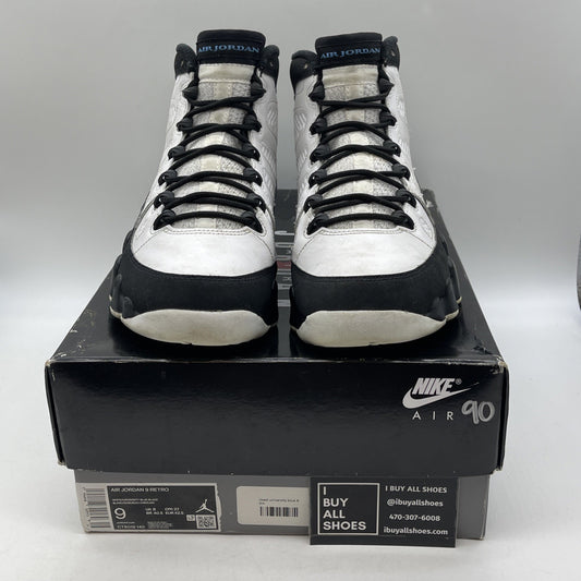 Size 9 - Jordan 9 Retro University Blue White Black Leather (CT8019-140)