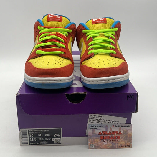 Size 10 - Nike SB Dunk Low Bart Simpson 2022 Yellow Suede Leather (BQ6817-602)