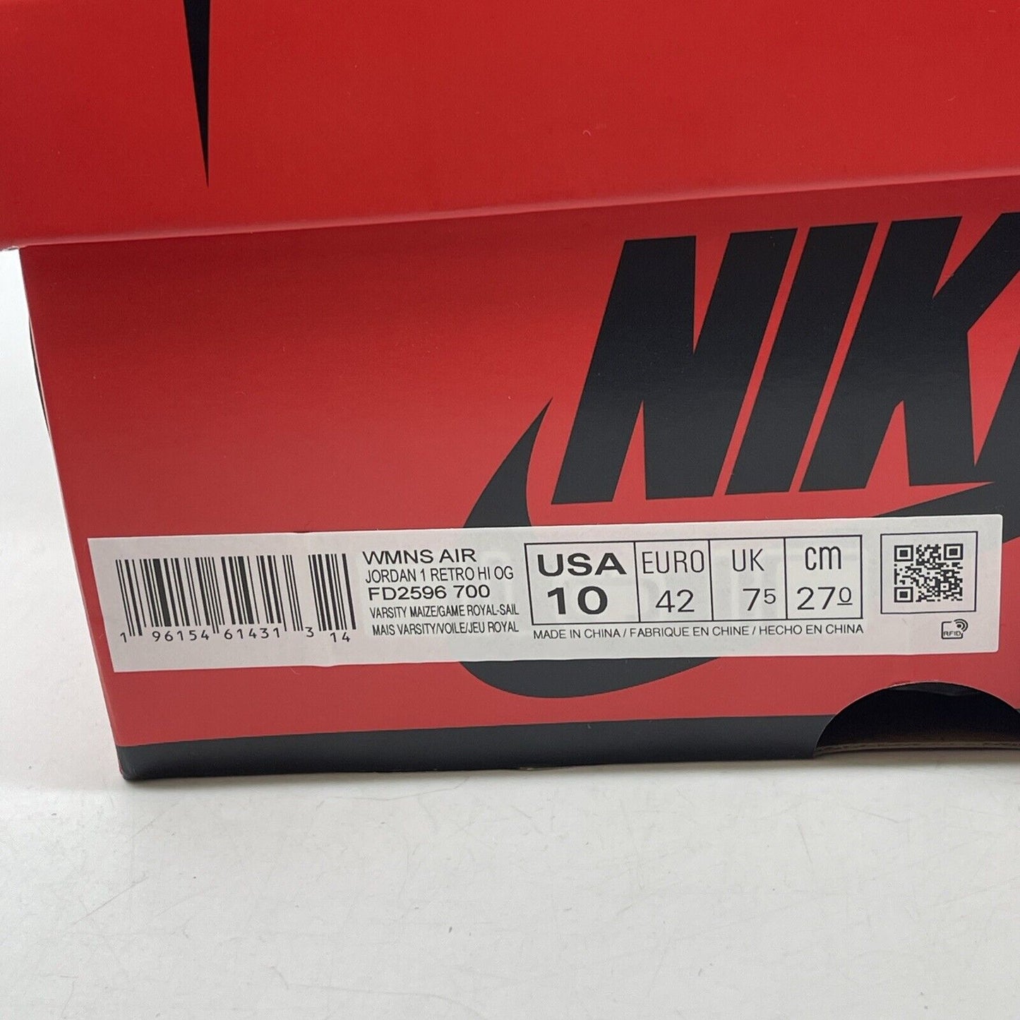 Size 10W - Air Jordan 1 Retro OG High Reverse Lany White Blue (FD2596-700)