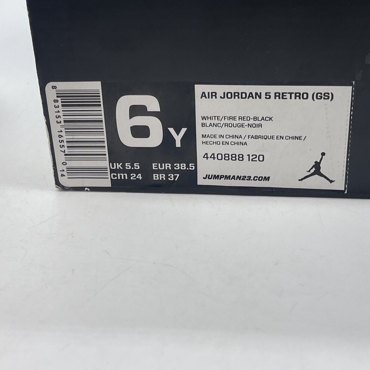 Size 6Y- Air Jordan 5 Retro GS '2013 Fire Red-Black' Leather Suede (440888-120)