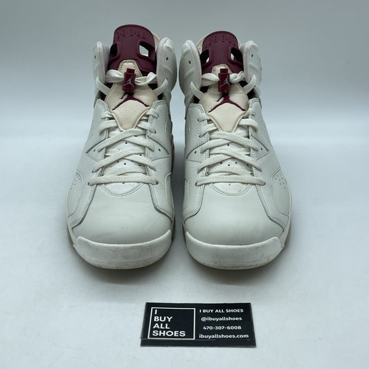 Size 12 - Air Jordan 6 Retro 2015 Maroon White Leather (384664-116)