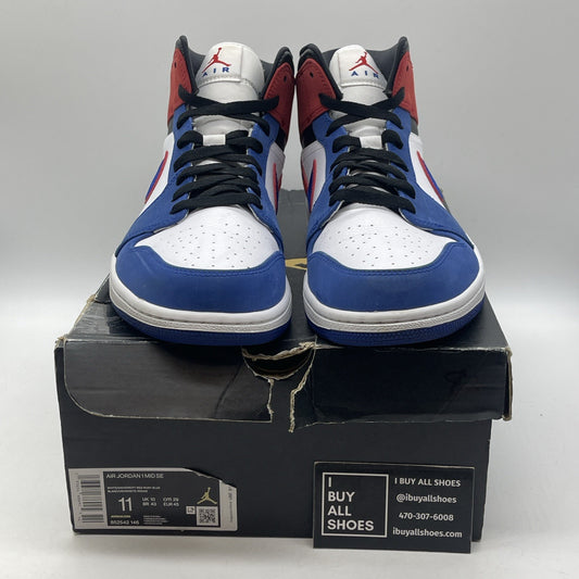 Size 11 - Air Jordan 1 Mid Multicolored Swoosh Suede Leather (852542-146)