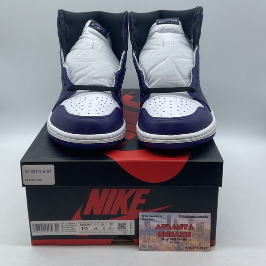 Size 10 - Jordan 1 Retro OG High Court Purple 2.0 White Black (555088-500)