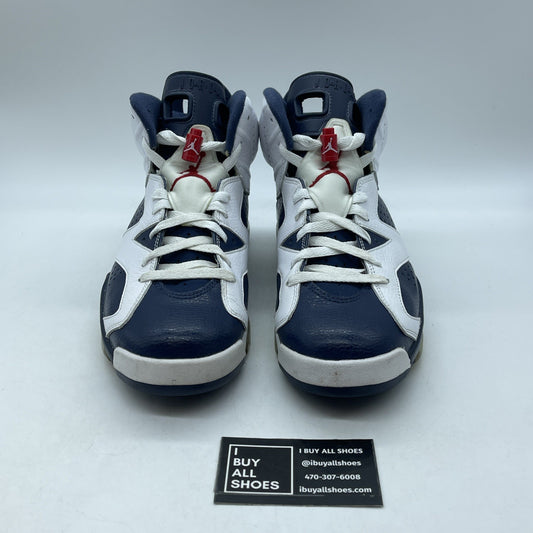 Size 9 - Air Jordan 6 Retro 2012 Olympic Blue White Leather (384664-130)