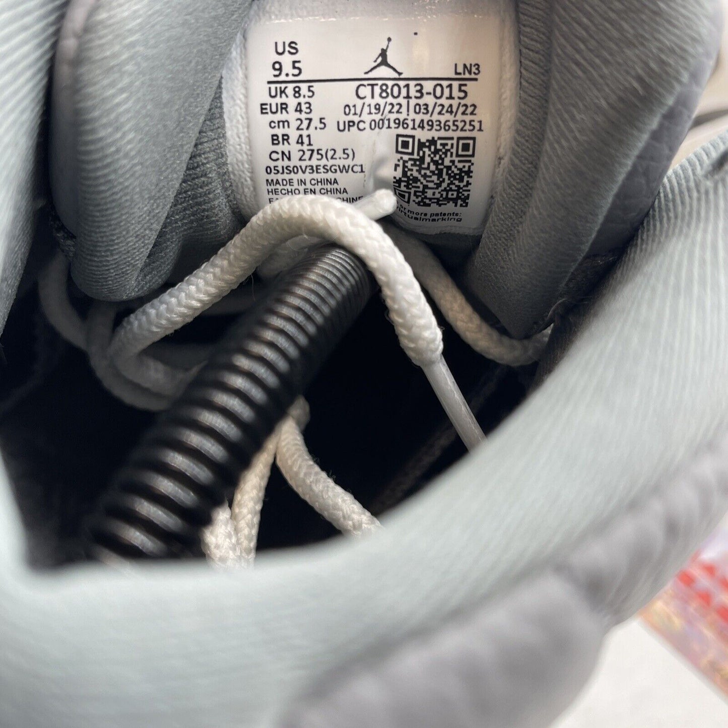 Size 9.5 - Jordan 12 Stealth Gray White Silver Leather Suede (CT8013-015)
