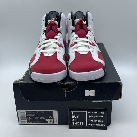 Size 6Y - Jordan 6 Retro OG Mid Carmine Red White Leather Suede (384665-106)