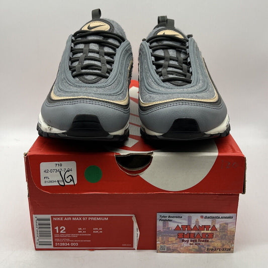 Size 12 - Nike Air Max 97 Premium Cool Grey Mushroom Grey White Black 312834-003