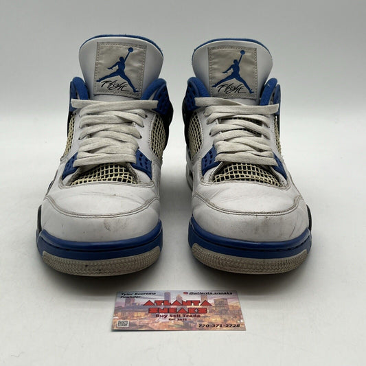 Size 11 - Jordan 4 Retro Mid Motorsports White Black Leather (308497-117)