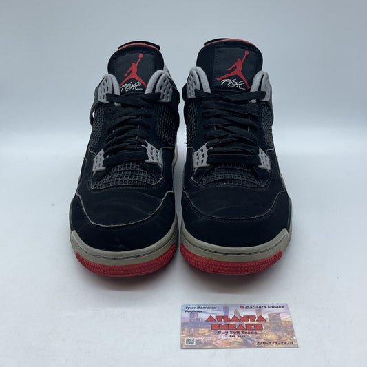 Size 12 - Jordan 4 Retro OG Mid Bred 2019 Black White Red Gray (308497-060)
