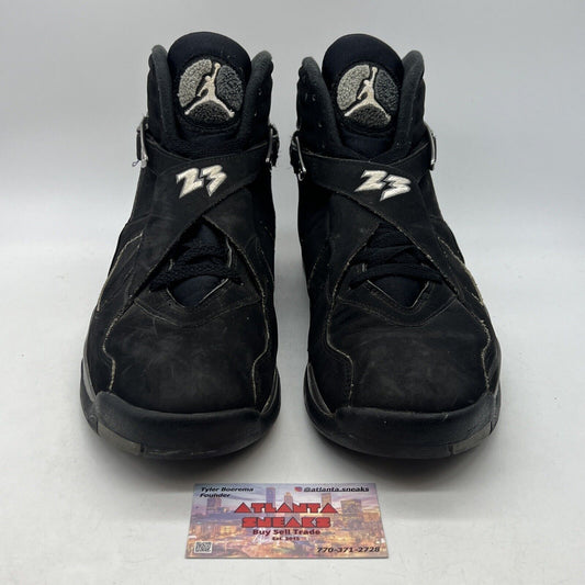 Size 13 - Air Jordan 8 Retro 2015 Chrome Black Suede Grey (305381-003)