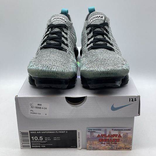 Size 10.5 - Nike Air VaporMax Flyknit 2 Dusty Cactus Blue Black (942842-104)