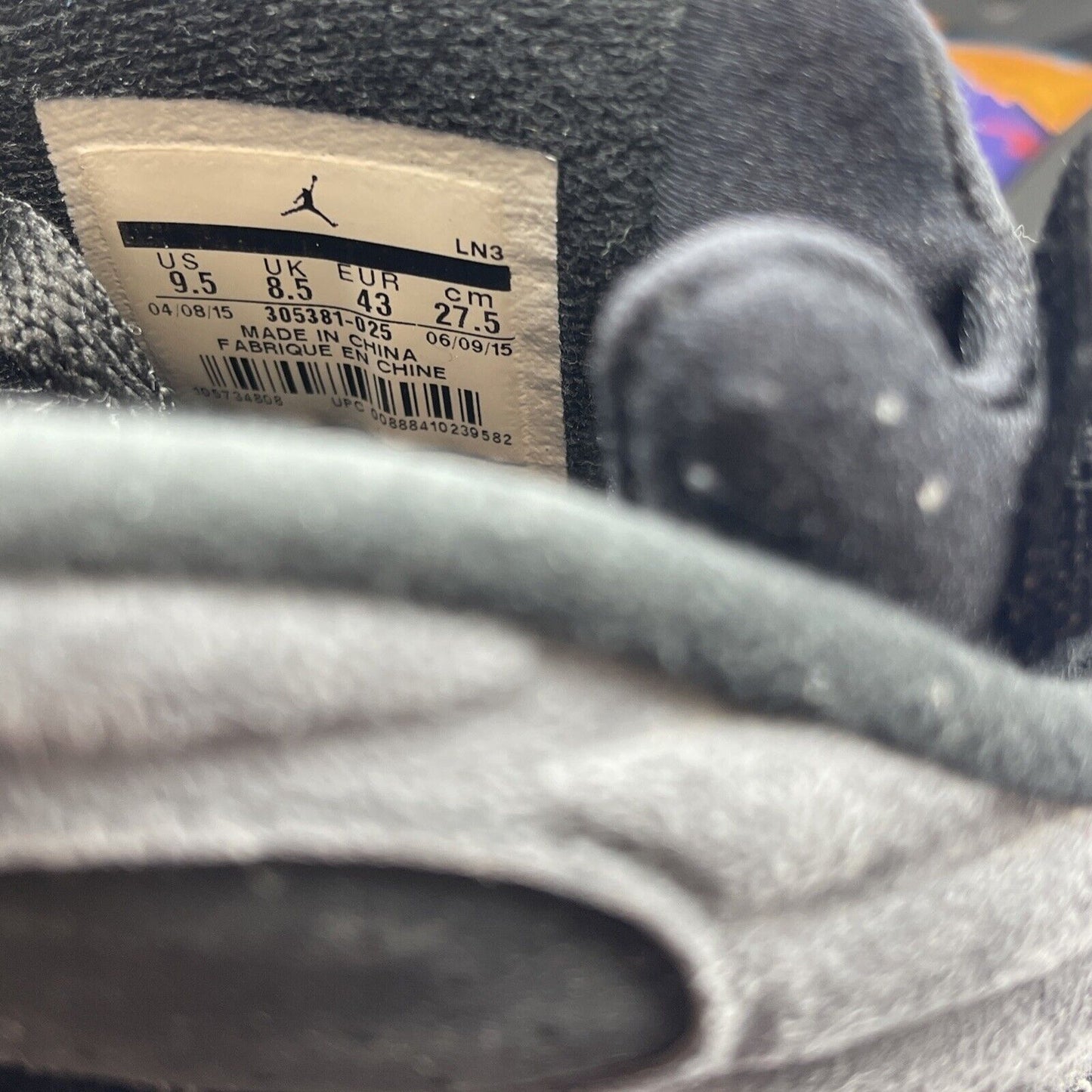 Size 9.5 - Jordan 8 Retro Aqua Blue Purple Grey Black Suede (305381-025)