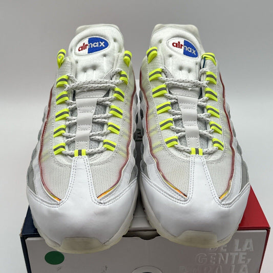 Size 12 - Nike Air Max 95 De Lo Mio 2020 White Volt Blue Puerto Rico Home Roots