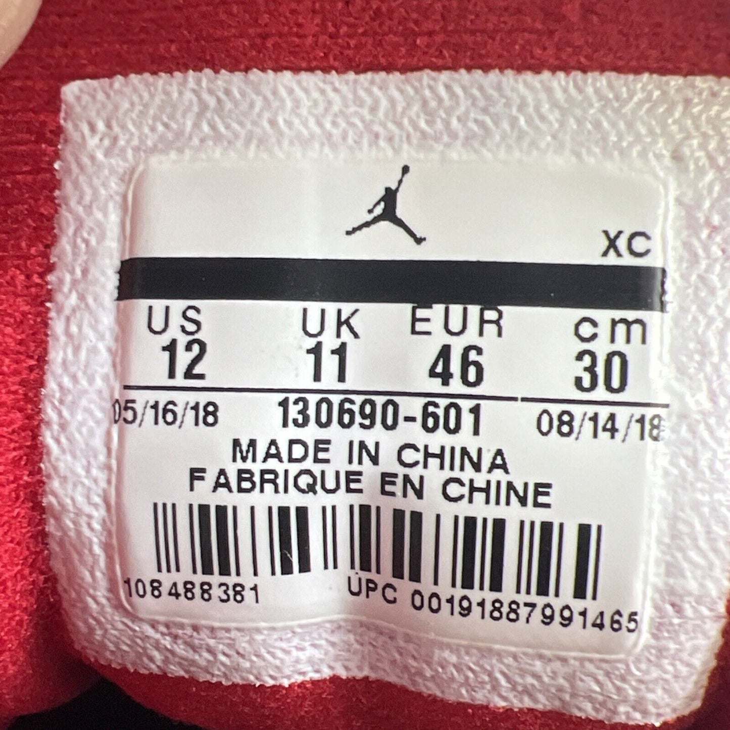 Size 12 - Air Jordan 12 Retro Gym Red (130690-601)