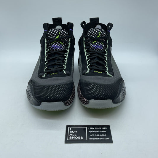 Size 11 - Air Jordan 34 Low Vapor Green Blue Black Suede (CZ7750-003)