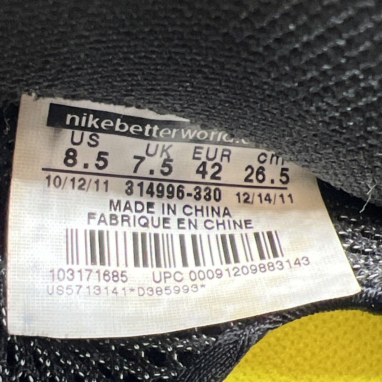 Size 8.5 - Nike Air Foamposite One Electrolime Black Suede Yellow (314996-330)