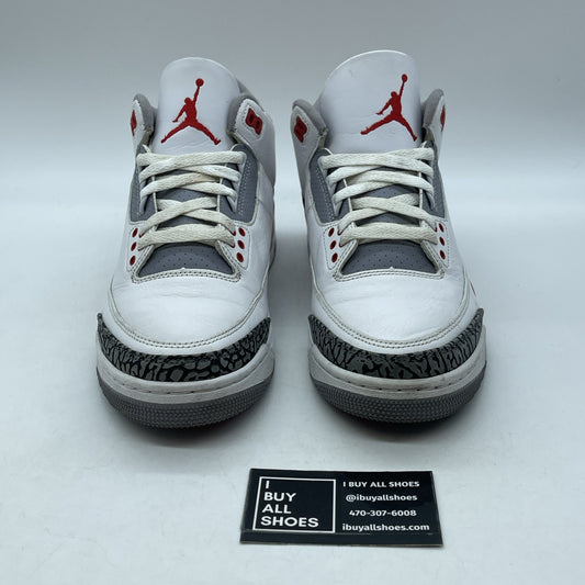 Size 8.5 - Jordan 3 Retro Mid Fire Red White Grey Suede Leather (DN3707-160)