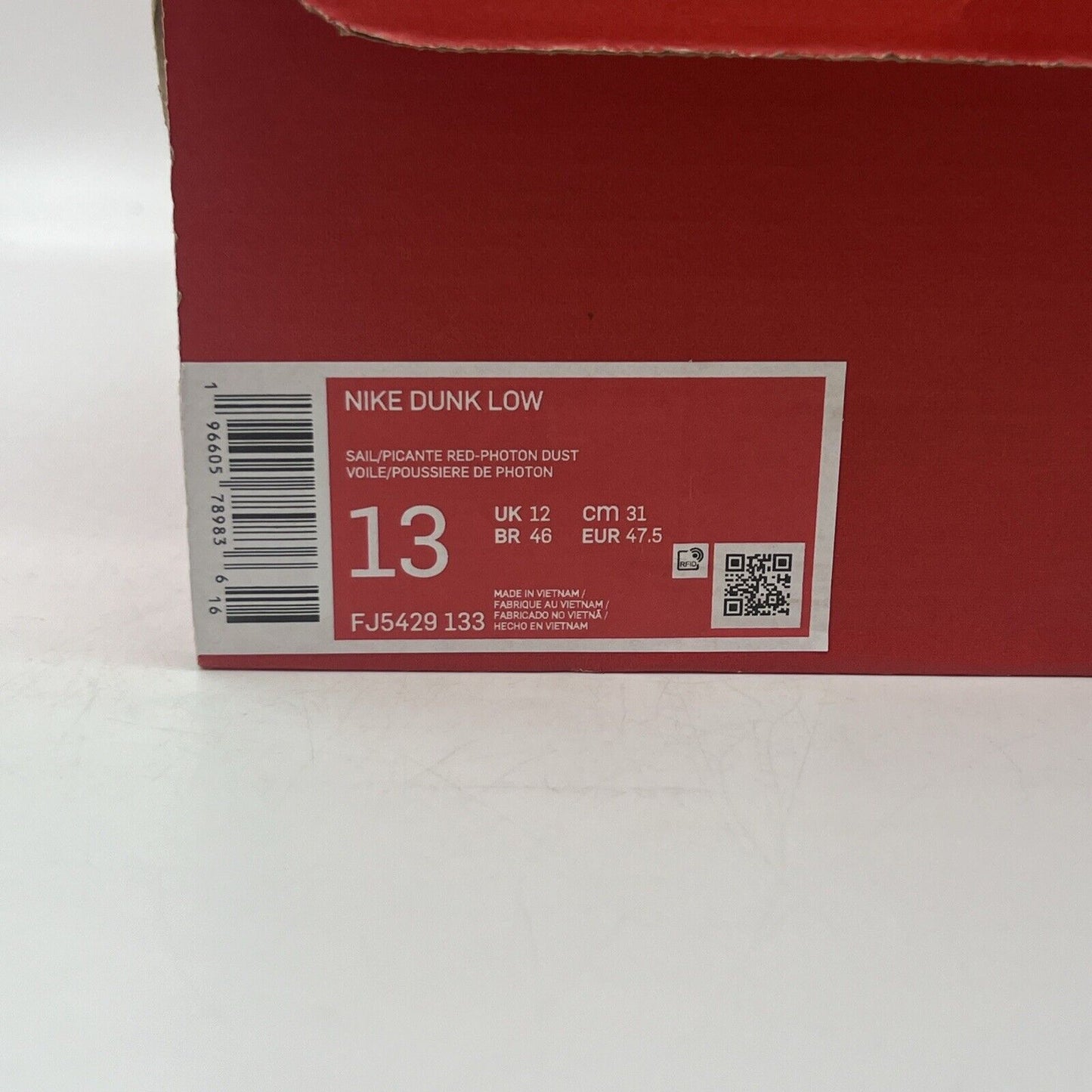 Size 13 - Nike Dunk Low Athletic Department - Picante Red Brand New Og All DS