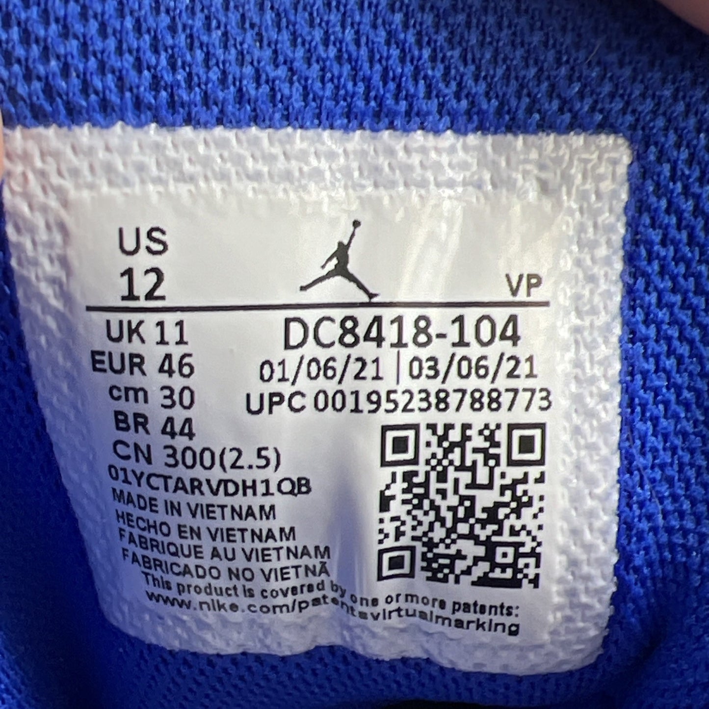 Size 12 - Jordan Pro Strong White Hyper Royal Men’s White Gray (DC8418-104)