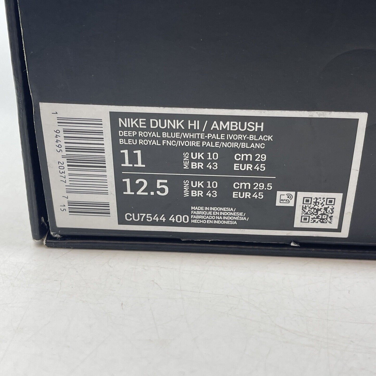 Size 11 - Nike AMBUSH x Dunk High Deep Royal White Black Blue (CU7544-400)