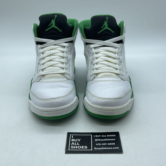 Size 8W - Air Jordan 5 Retro Lucky Green White Black Leather (DD9336-103)
