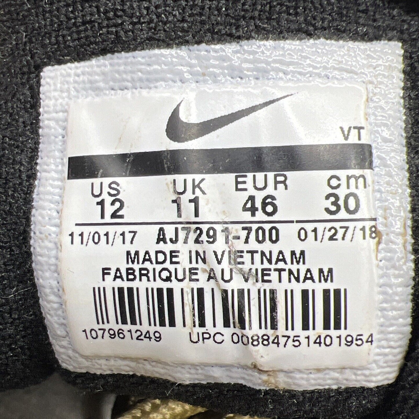 Size 12 - Nike Air Vapormax 97 Metallic Gold Red Black Leather (AJ7291-700)