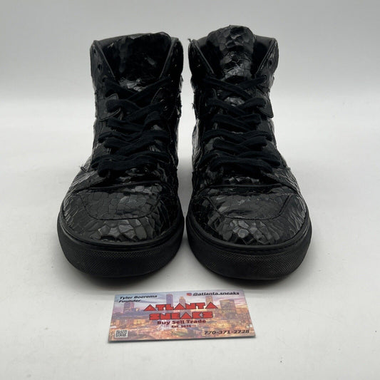Size 9 - Balenciaga Craquelé High Top Black Crackled Patent Leather Sneakers
