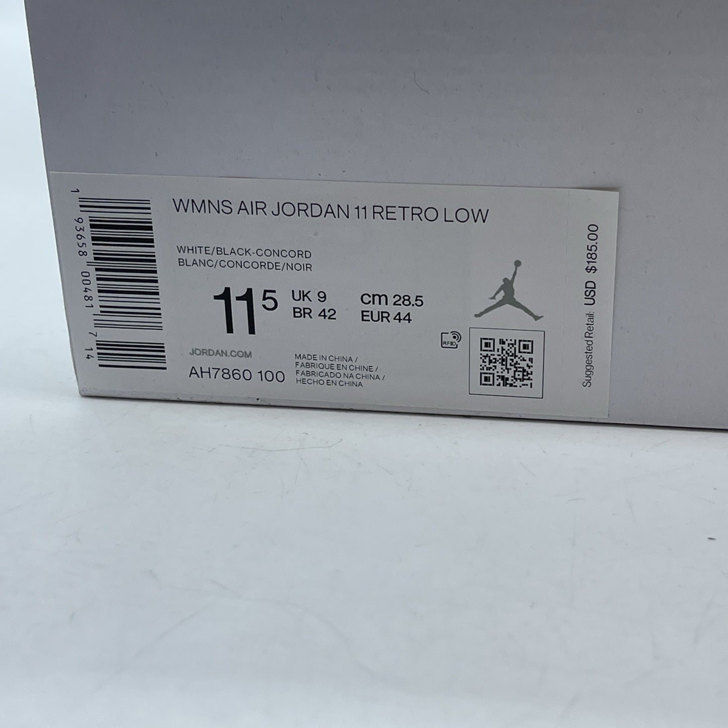 Size 11.5W - Air Jordan 11 Retro Low Concord Sketch Blue White Suede (AH7860-100