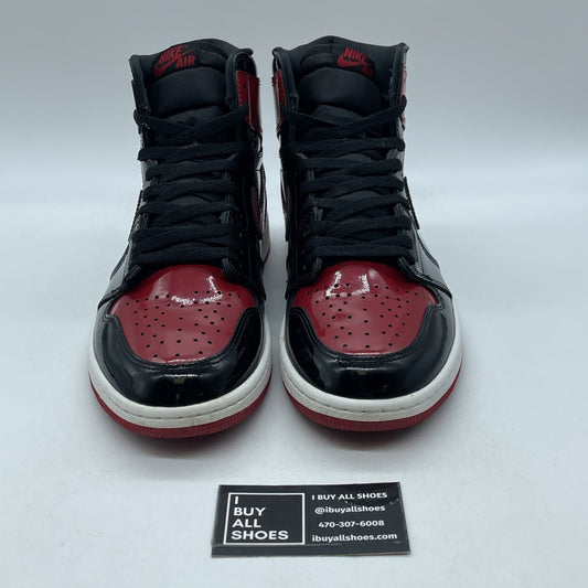 Size 10 - Jordan 1 Retro OG High Patent Bred Red Black Leather (555088-063)