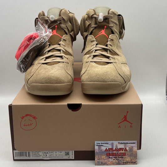 Size 13 - Jordan 6 Retro x Travis Scott Mid British Khaki Brand New Og All
