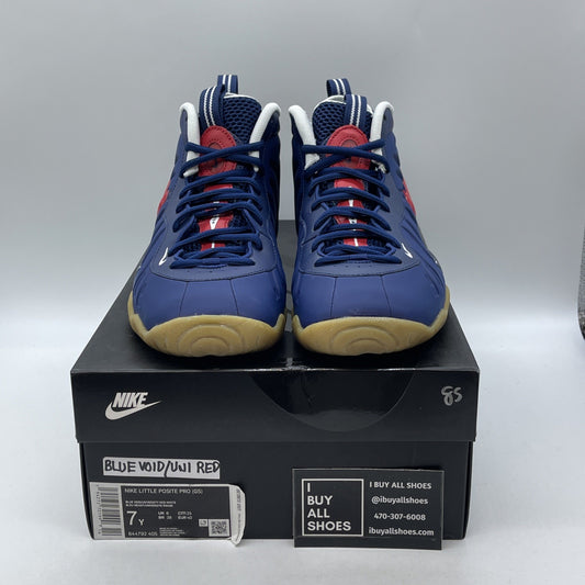Size 7Y (GS) - Nike Little Posite Pro Mid USA Blue Red White (644792-405)