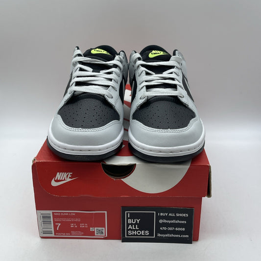 Size 7 - Nike Dunk Low Reverse Panda Neon Black Grey Leather (FD9756-001)