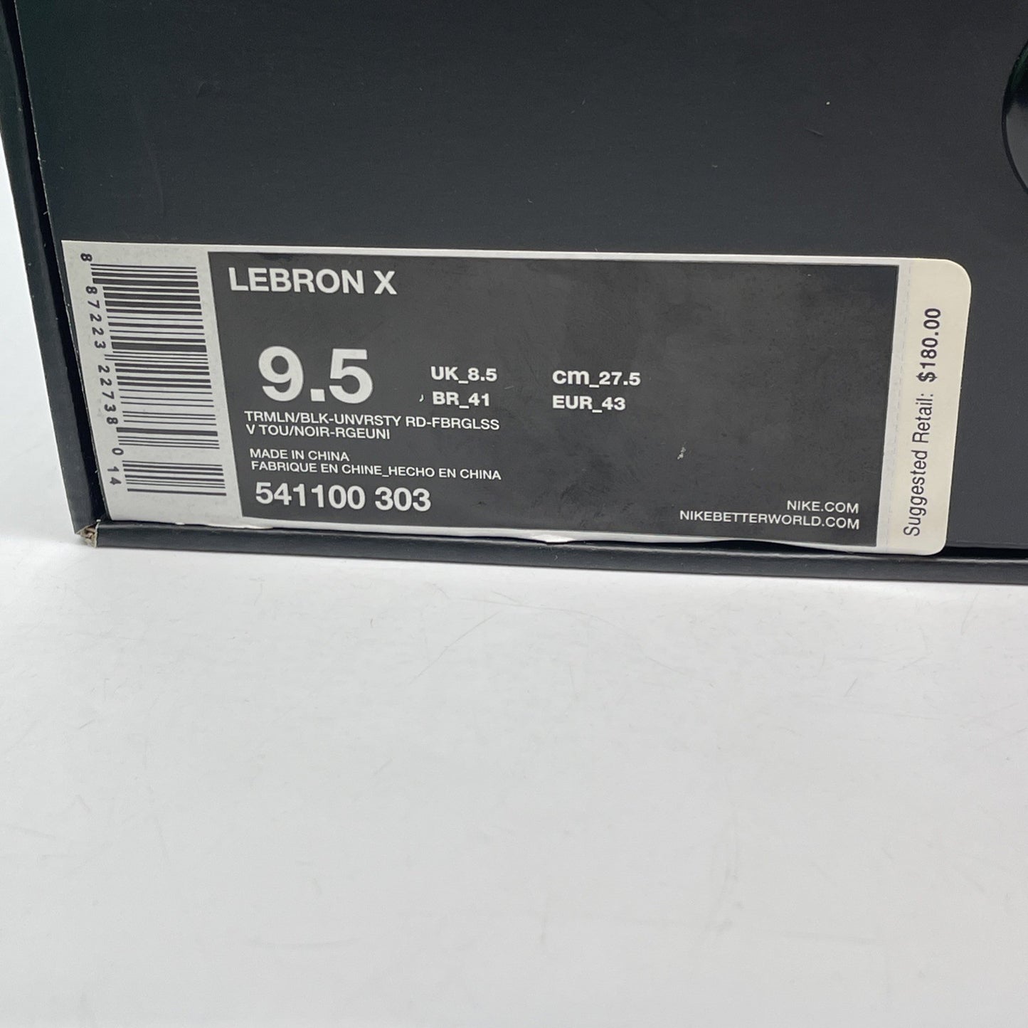 Size 9.5 - Nike LeBron 10 Cutting Jade Green Black Leather (541100-303)