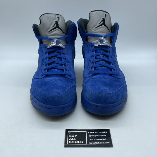 Size 12 - Air Jordan 5 Retro Blue Suede Black (136027-401)