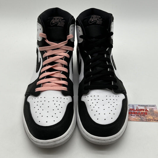 Size 14 Jordan 1 Retro OG High Stage Haze Pink Grey Suede Cracked Leather White